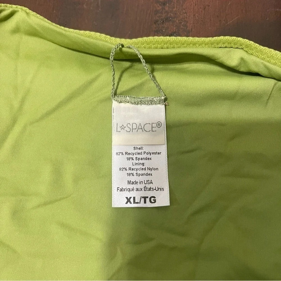 L Space Bikini Bottom women’s Size XL Green Ribbed - Picture 2 of 5